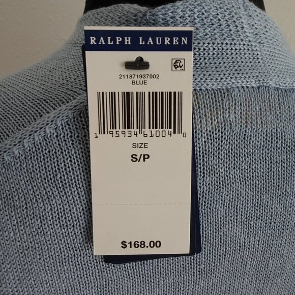 Polo Ralph Lauren Duster Cardigan Women's Size S Blue Linen Long Open Front - Picture 11 of 13